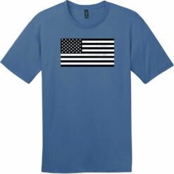 Black And White American Flag T-Shirt Maritime Blue - US Custom Tees