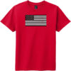 Black And White American Flag Youth T-Shirt Classic Red - US Custom Tees