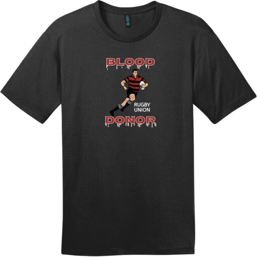 Blood Donor Rugby Union T-Shirt Jet Black - US Custom Tees