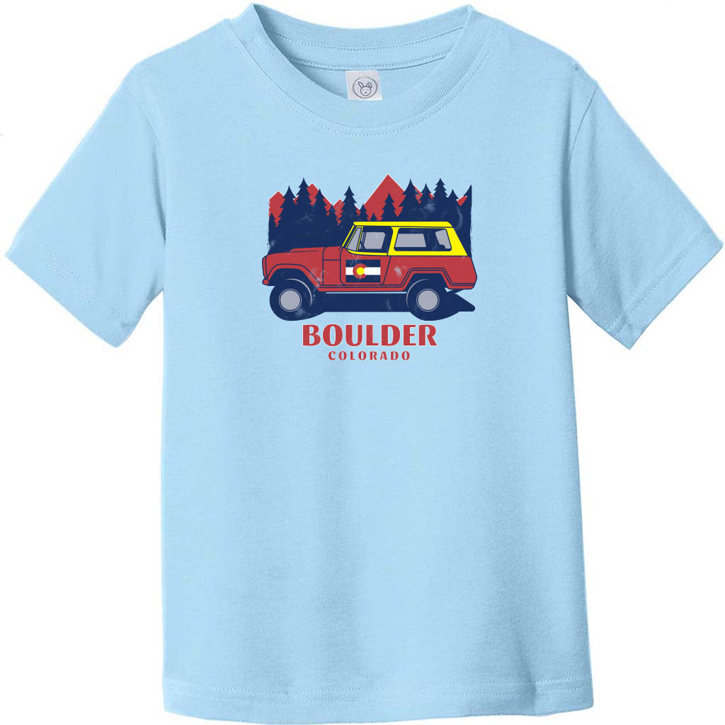 Boulder Colorado Vintage Toddler T-Shirt Light Blue - US Custom Tees