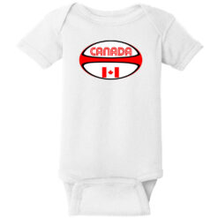 Canada Rugby Ball Baby One Piece White - US Custom Tees