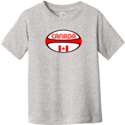 Canada Rugby Ball Toddler T-Shirt Heather Gray - US Custom Tees
