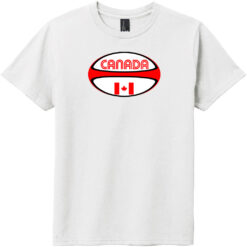 Canada Rugby Ball Youth T-Shirt White - US Custom Tees
