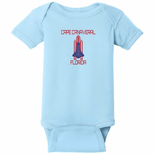 Cape Canaveral Florida Space Shuttle Baby One Piece Light Blue - US Custom Tees