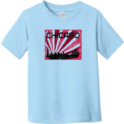 Chicago Skyline Retro Toddler T-Shirt Light Blue - US Custom Tees