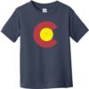 Colorado Flag Logo Toddler T-Shirt Navy Blue - US Custom Tees