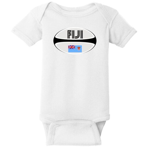 Fiji Rugby Ball Baby One Piece White - US Custom Tees