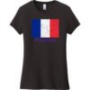 France Flag Women's T-Shirt Black - US Custom Tees