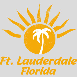 Ft Lauderdale Sunshine Palm Tree Design - US Custom Tees