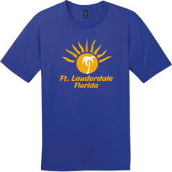Ft Lauderdale Sunshine Palm Tree T-Shirt Deep Royal - US Custom Tees