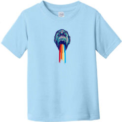 Gorilla Puking Rainbows Toddler T-Shirt Light Blue - US Custom Tees