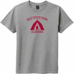 Gulf State Park Alabama Camping Youth T-Shirt Gray Frost - US Custom Tees