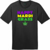 Happy Mardi Grass Weed T-Shirt Jet Black - US Custom Tees