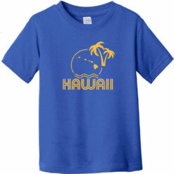 Hawaii Ocean Sun Palm Tree Toddler T-Shirt Royal Blue - US Custom Tees