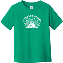 Hooked On The Lake Fishing Toddler T-Shirt Kelly Green - US Custom Tees