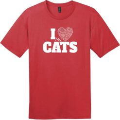 I Love My Cats Heart T-Shirt Classic Red - US Custom Tees
