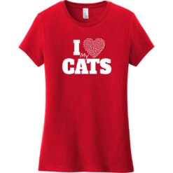 I Love My Cats Heart Women's T-Shirt Classic Red - US Custom Tees