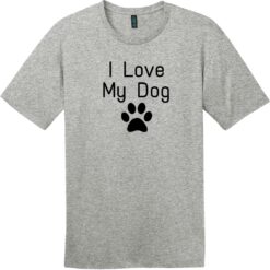 I Love My Dog Paw Print T-Shirt Heathered Steel - US Custom Tees