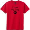 I Love My Dog Paw Print Youth T-Shirt Classic Red - US Custom Tees