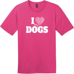 I Love My Dogs Heart T-Shirt Dark Fuchsia - US Custom Tees