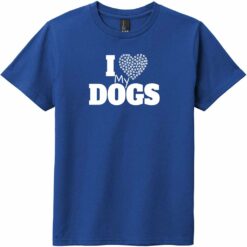 I Love My Dogs Heart Youth T-Shirt Deep Royal - US Custom Tees