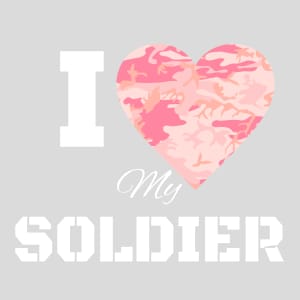 I Love My Soldier Pink Camo Heart Design - US Custom Tees