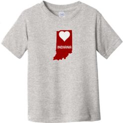 Indiana Heart State Toddler T-Shirt Heather Gray - US Custom Tees