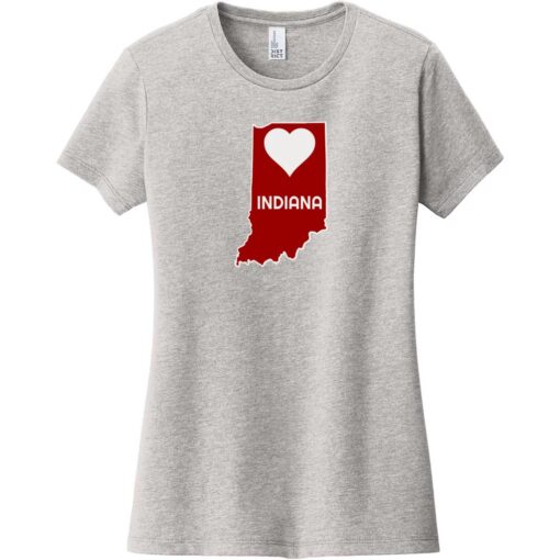 Indiana Heart State Women's T-Shirt Light Heather Gray - US Custom Tees