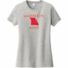 Kansas City KCMO Women's T-Shirt Light Heather Gray - US Custom Tees