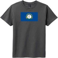 Kentucky State Flag Vintage Youth T-Shirt Charcoal - US Custom Tees