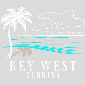 Key West Beach Scene Design - US Custom Tees
