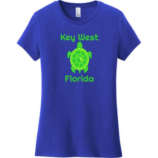 Key West Florida Turtle Women's T-Shirt Deep Royal - US Custom Tees