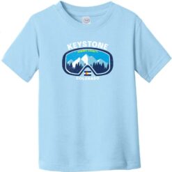Keystone Colorado Mountain Ski Goggles Toddler T-Shirt Light Blue - US Custom Tees