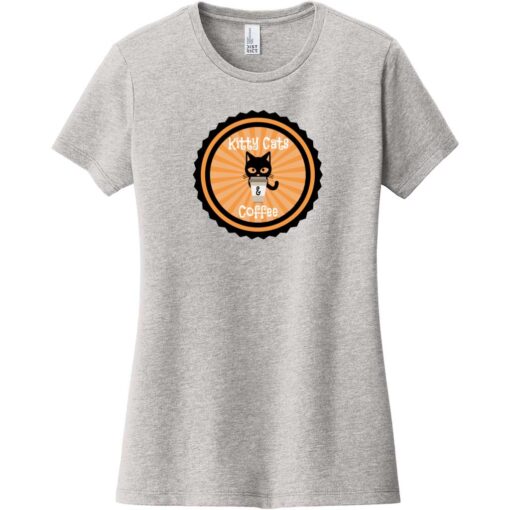 Kitty Cats and Coffee Women's T-Shirt Light Heather Gray - US Custom Tees