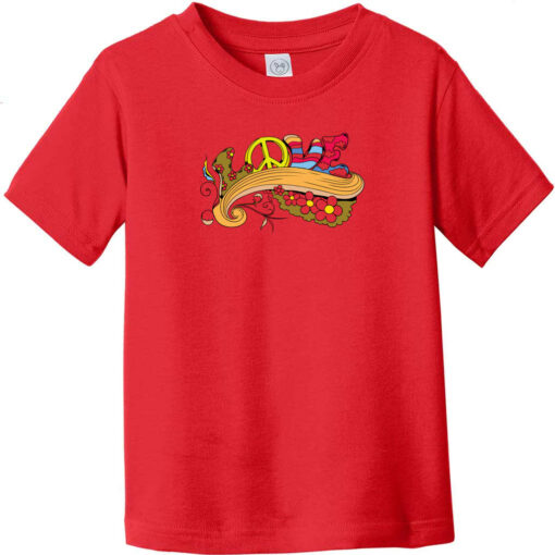 Love Peace Toddler T-Shirt Red - US Custom Tees