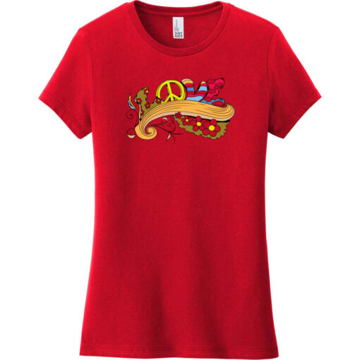 Love Peace Women's T-Shirt Classic Red - US Custom Tees