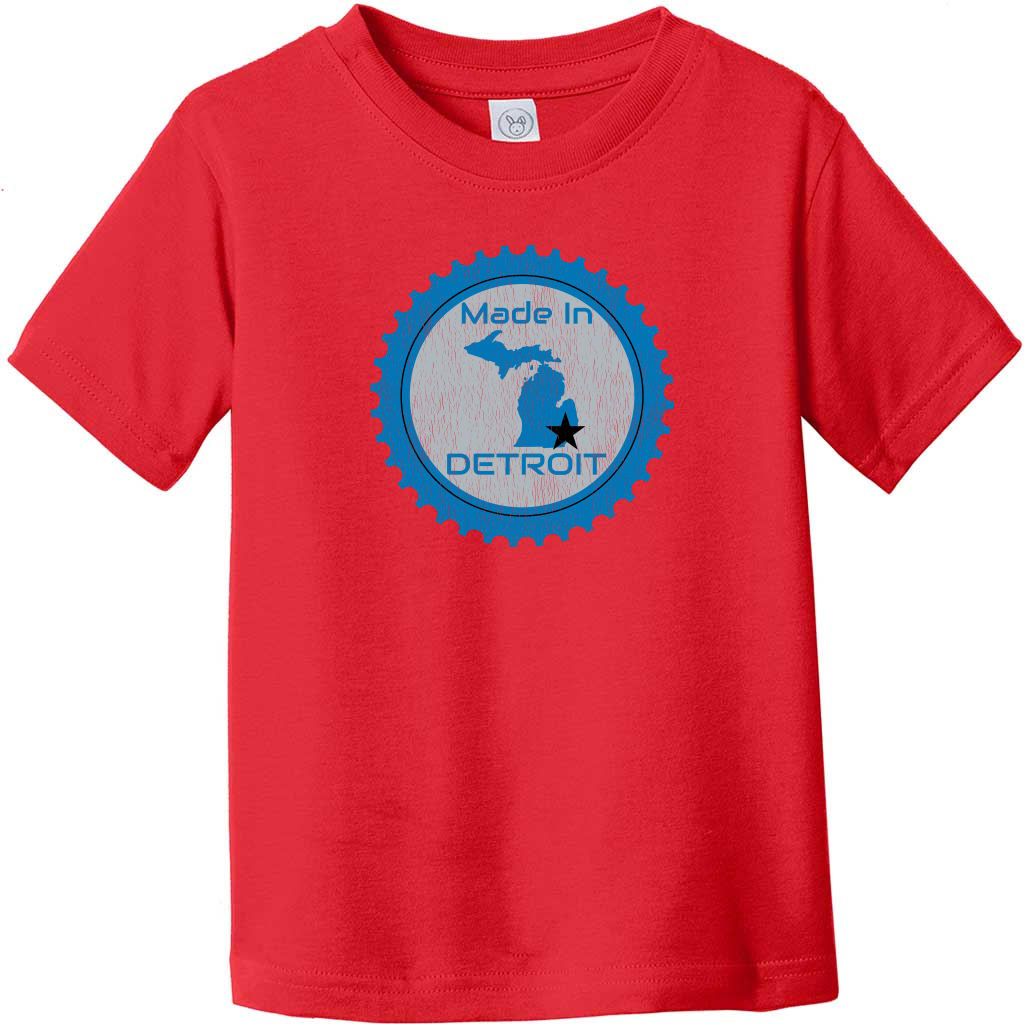 Made In Detroit Gear Toddler T-Shirt Red - US Custom Tees