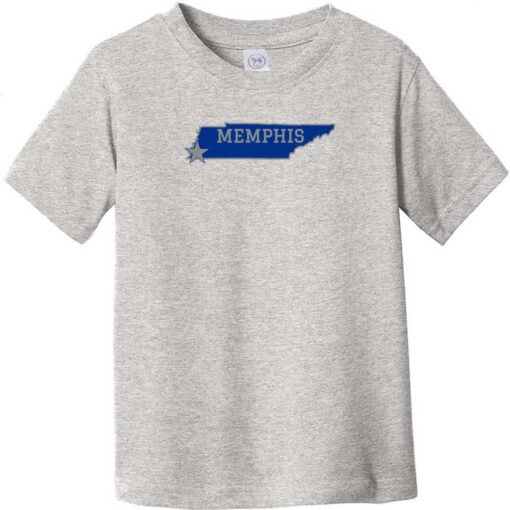 Memphis Tennessee State Toddler T-Shirt Heather Gray - US Custom Tees