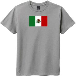 Mexico Flag Youth T-Shirt Gray Frost - US Custom Tees