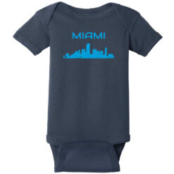 Miami Skyline Baby One Piece Navy - US Custom Tees
