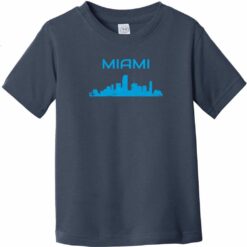 Miami Skyline Toddler T-Shirt Navy Blue - US Custom Tees