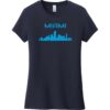 Miami Skyline Women's T-Shirt New Navy - US Custom Tees