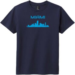 Miami Skyline Youth T-Shirt New Navy - US Custom Tees