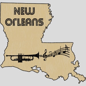 New Orleans Louisiana Jazz Design - US Custom Tees