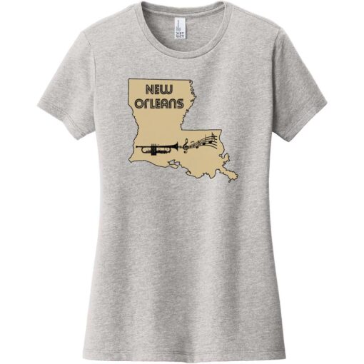 New Orleans Louisiana Jazz Women's T-Shirt Light Heather Gray - US Custom Tees