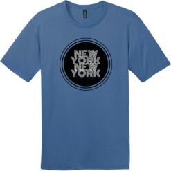 New York New York Retro Circle T-Shirt Maritime Blue - US Custom Tees