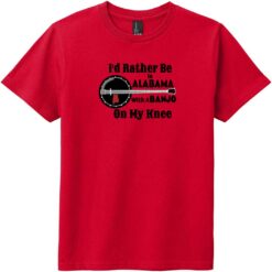Rather Be In Alabama Banjo Youth T-Shirt Classic Red - US Custom Tees