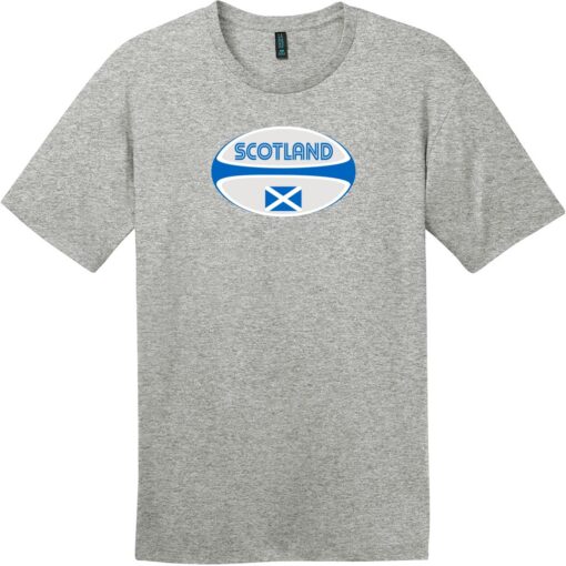 Scotland Rugby Ball T-Shirt Heathered Steel - US Custom Tees