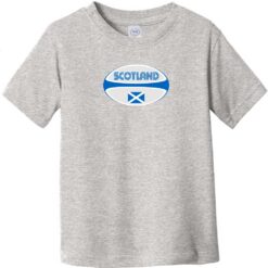 Scotland Rugby Ball Toddler T-Shirt Heather Gray - US Custom Tees