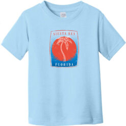 Siesta Key Florida Palm Tree Toddler T-Shirt Light Blue - US Custom Tees